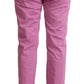 Elegant Tapered Pink Denim Jeans