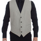 Beige Cotton Silk Blend Dress Vest Blazer