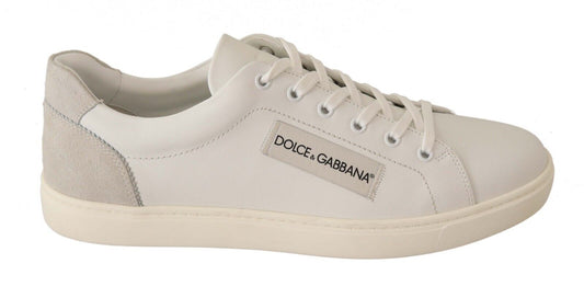 Elegant White Leather Casual Sneakers