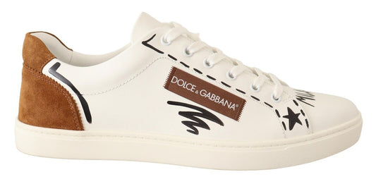 Elegant White Leather Casual Sneakers