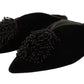 Elegant Suede Leather Embellished Flats