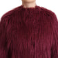 Bordeaux Modacrylic Long Sleeves Pullover Jacket