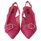 Elegant Pink Lace Slingback Heels