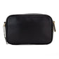 Flash Black Smooth Leather Logo Embossed Camera Crossbody Handbag