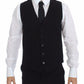 Black Cotton Dress Vest Blazer Jacket