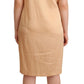 Beige One Sleeve Knee Length Shift Dress