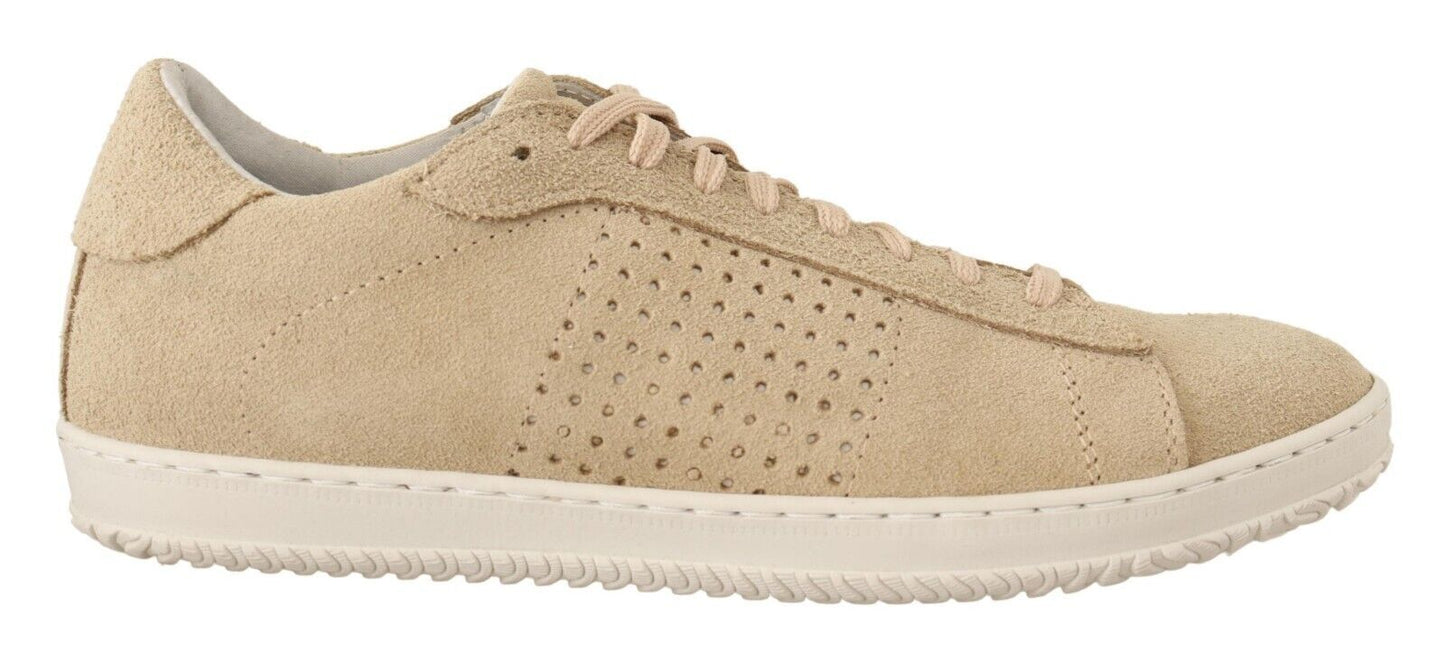 Beige Suede Low Top Sneakers - Elegance Meets Comfort