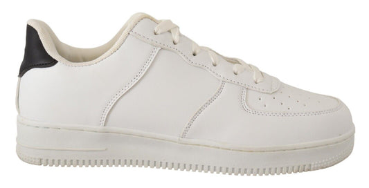 Chic White Leather Low Top Sneakers