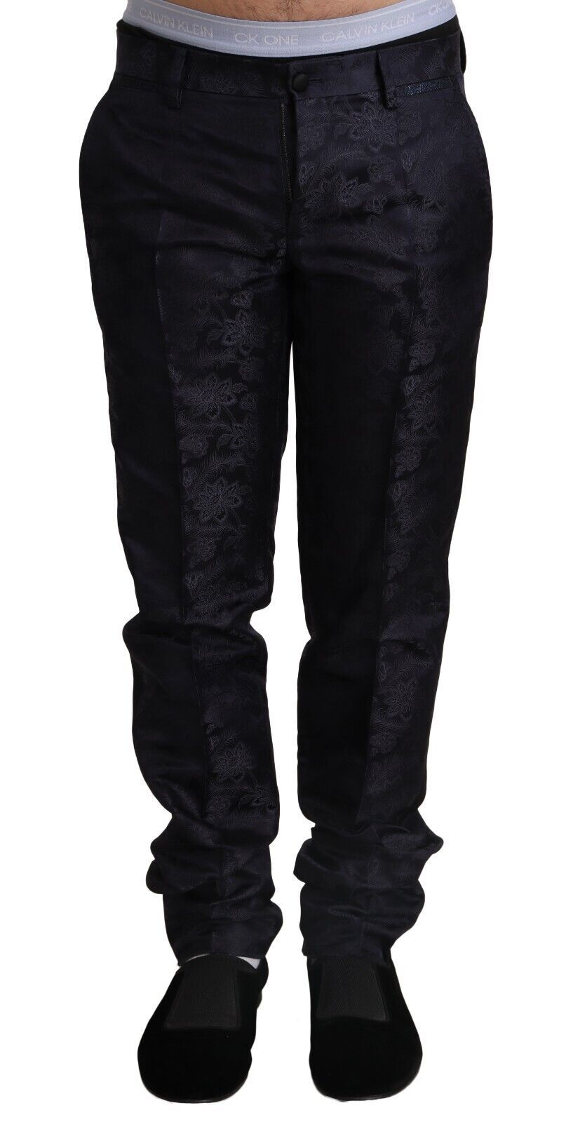 Elegant Slim Fit Silk Blend Dress Pants