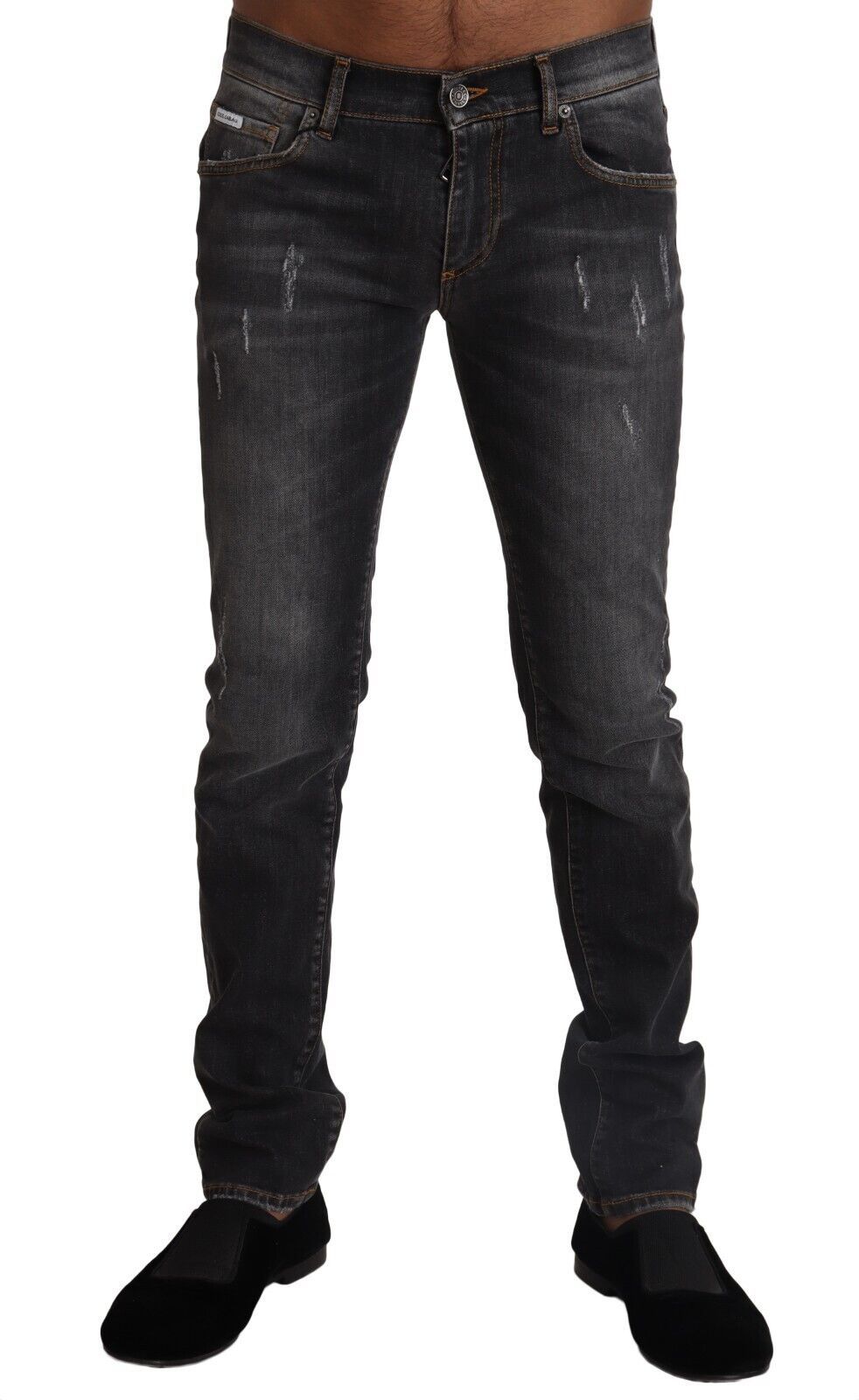 Elegant Dark Grey Slim Fit Denim