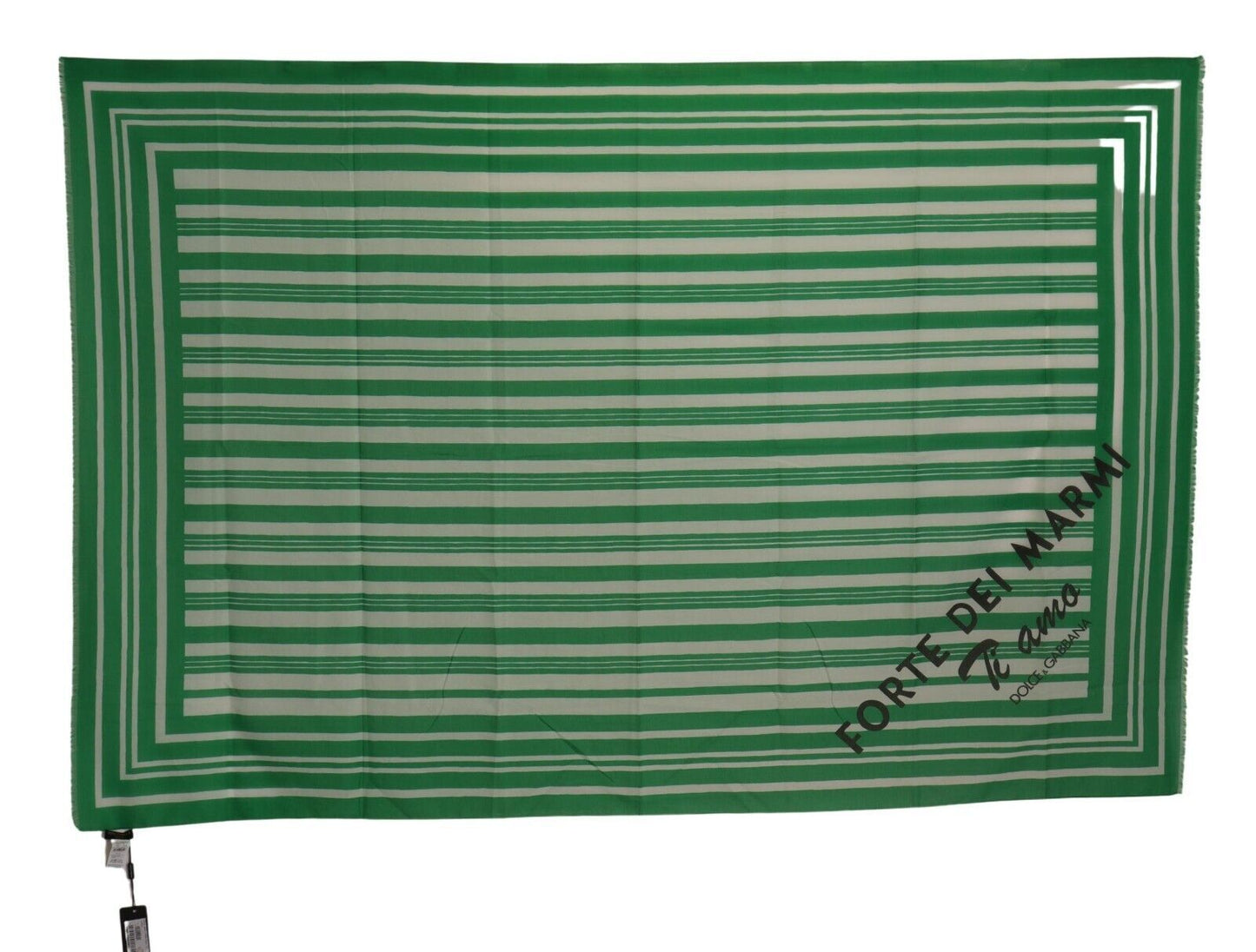 Elegant Striped Cotton Scarf with Logo Print