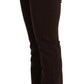 Brown Cotton Stretch Low Waist Slim Fit Denim Jeans
