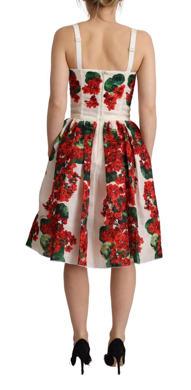 Elegant Silk Floral A-Line Dress