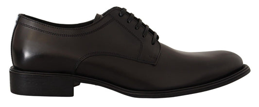 Elegant Black Leather Derby Shoes