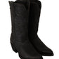 Sleek Mid Calf Leather Boots
