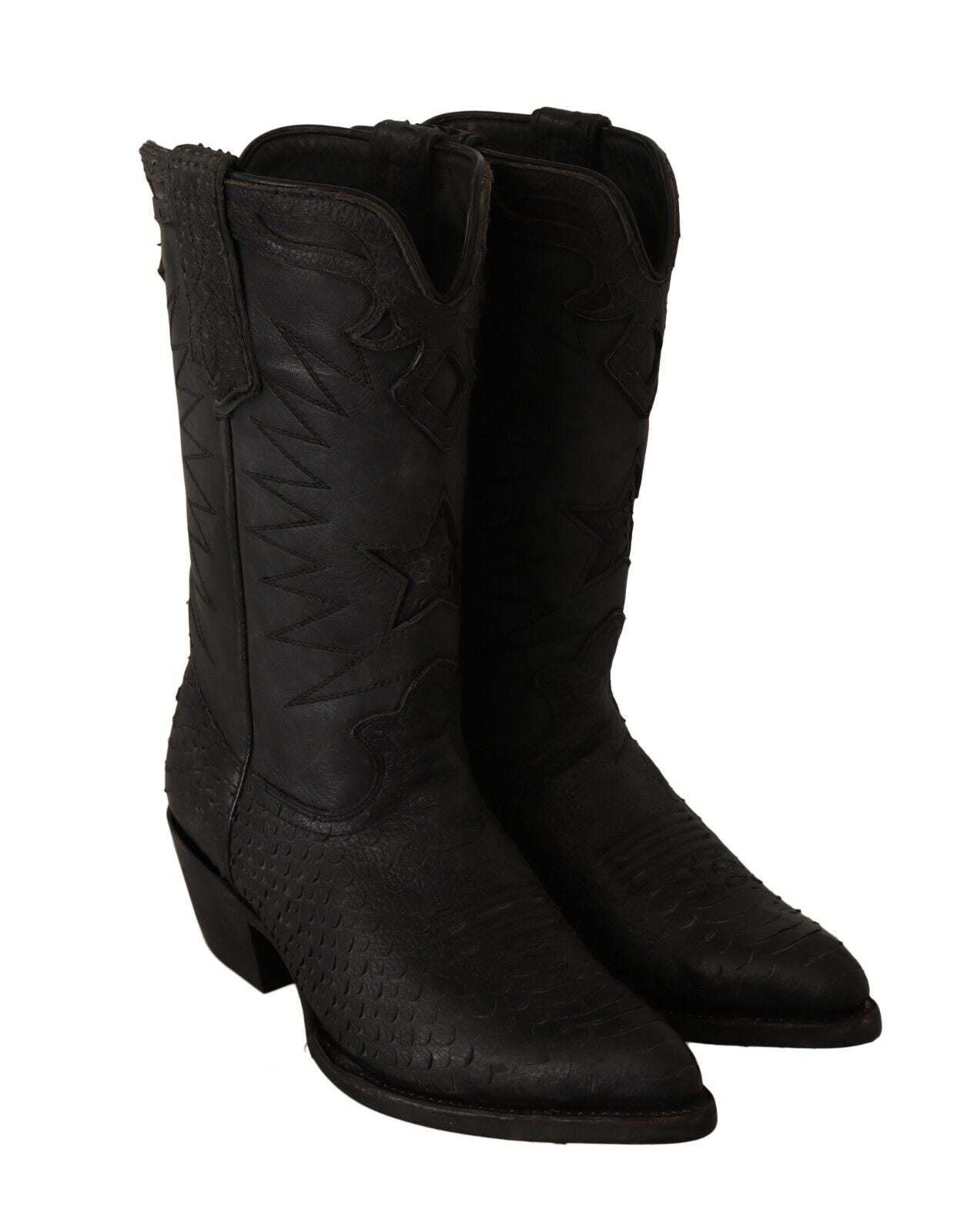 Sleek Mid Calf Leather Boots