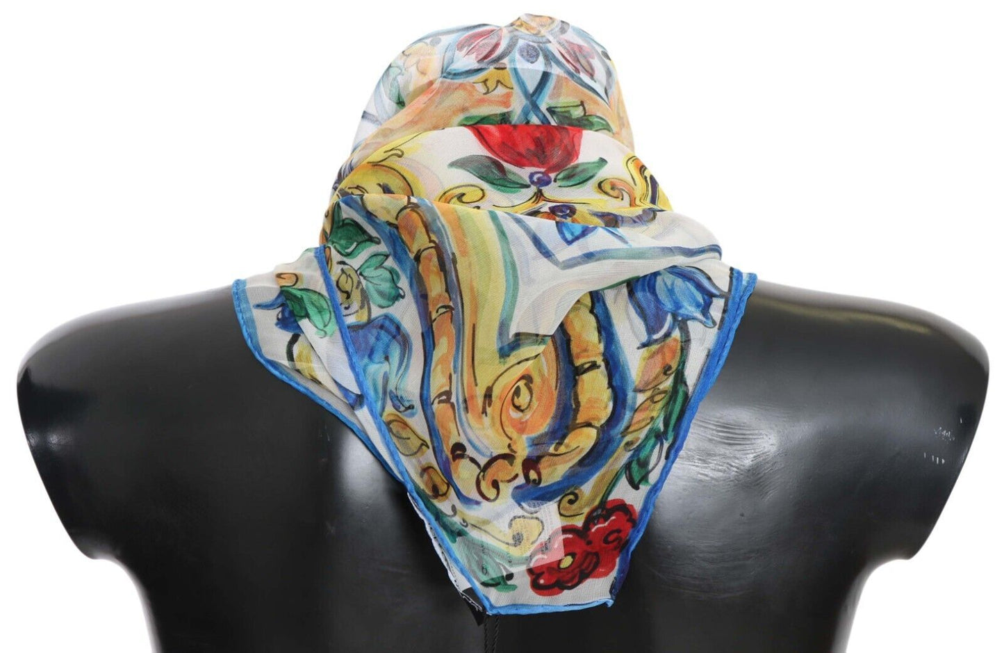 Elegant Majolica Print Silk Scarf