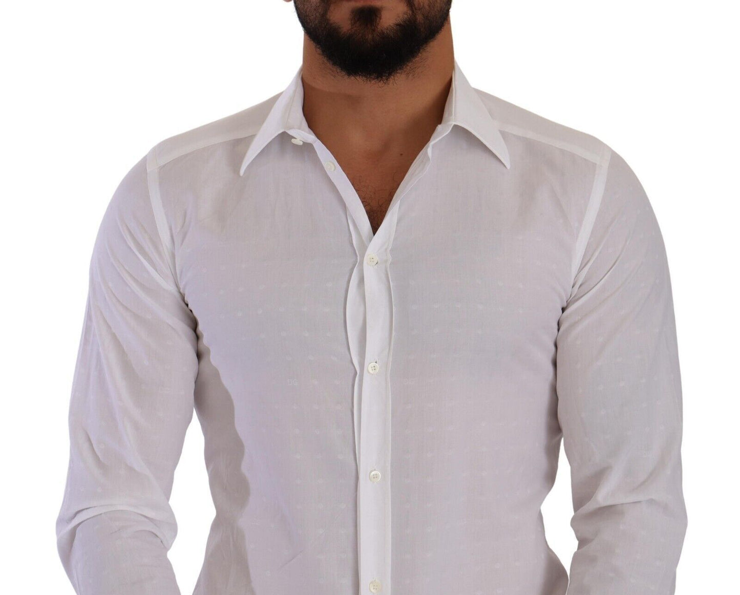 Elegant White Cotton Poplin Dress Shirt