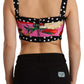 Elegant Polka Dot & Fruit Silk Crop Top