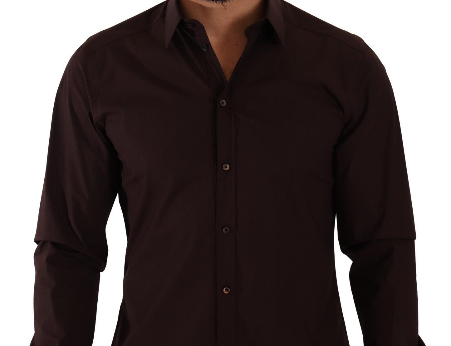 Elegant Bordeaux Slim Fit Dress Shirt