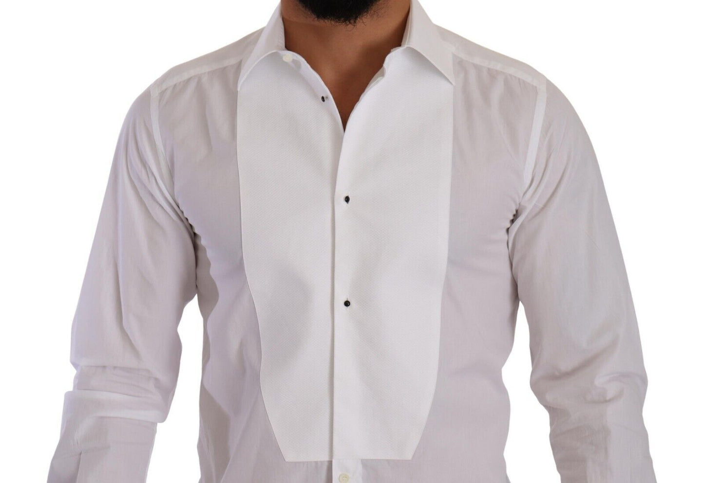 Elegant White Cotton Poplin Slim Fit Shirt