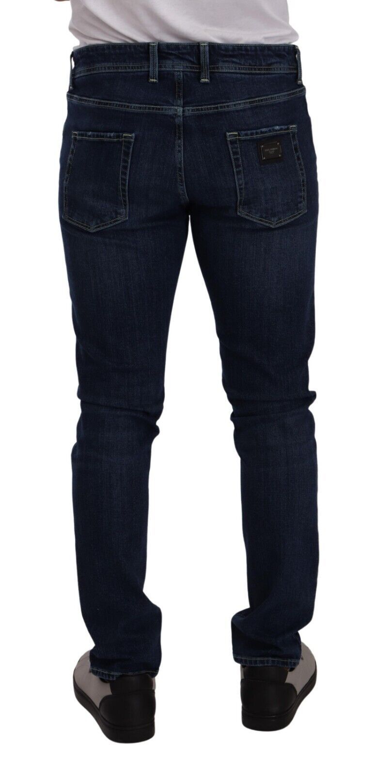 Elegant Slim Fit Dark Blue Denim