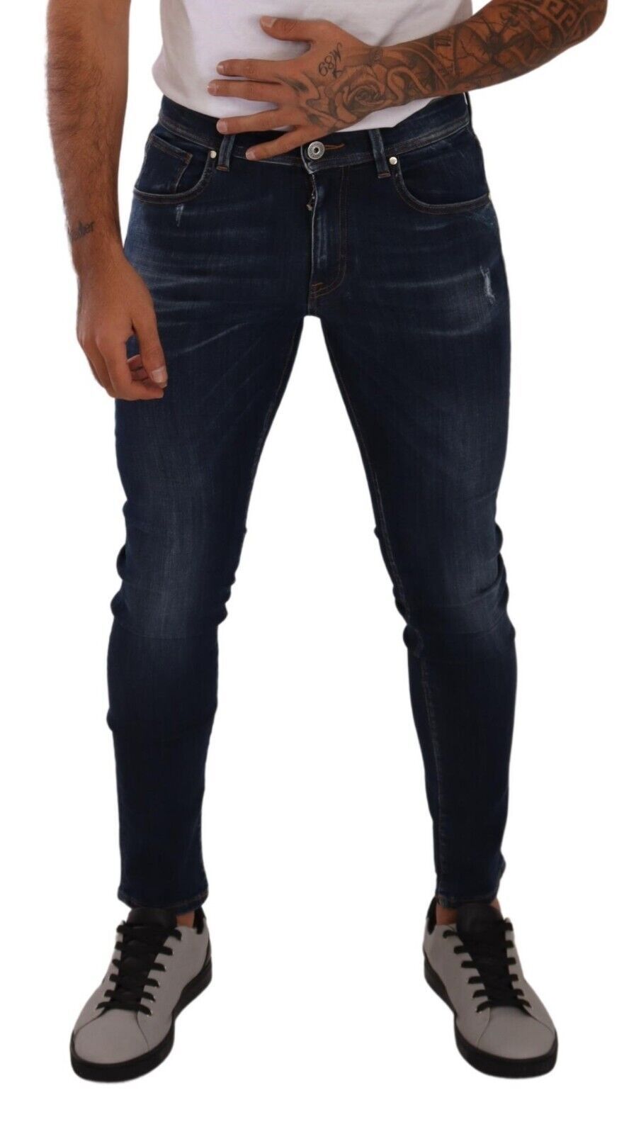 Elegant Slim Fit Denim Trousers