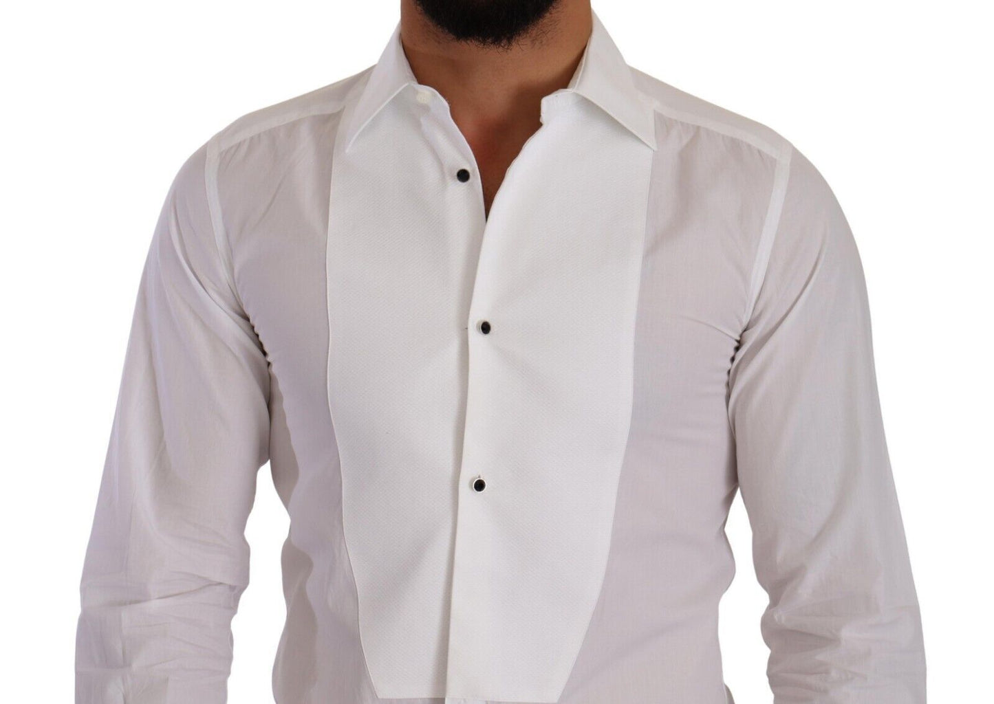 Elegant White Cotton Poplin Dress Shirt