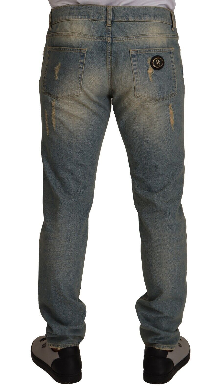 Chic Tattered Slim-Fit Denim Jeans