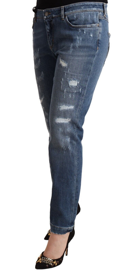 Elegant Distressed Skinny Denim Chic Look