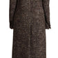 Brown Wool Double Breasted Trench Coat Jacket