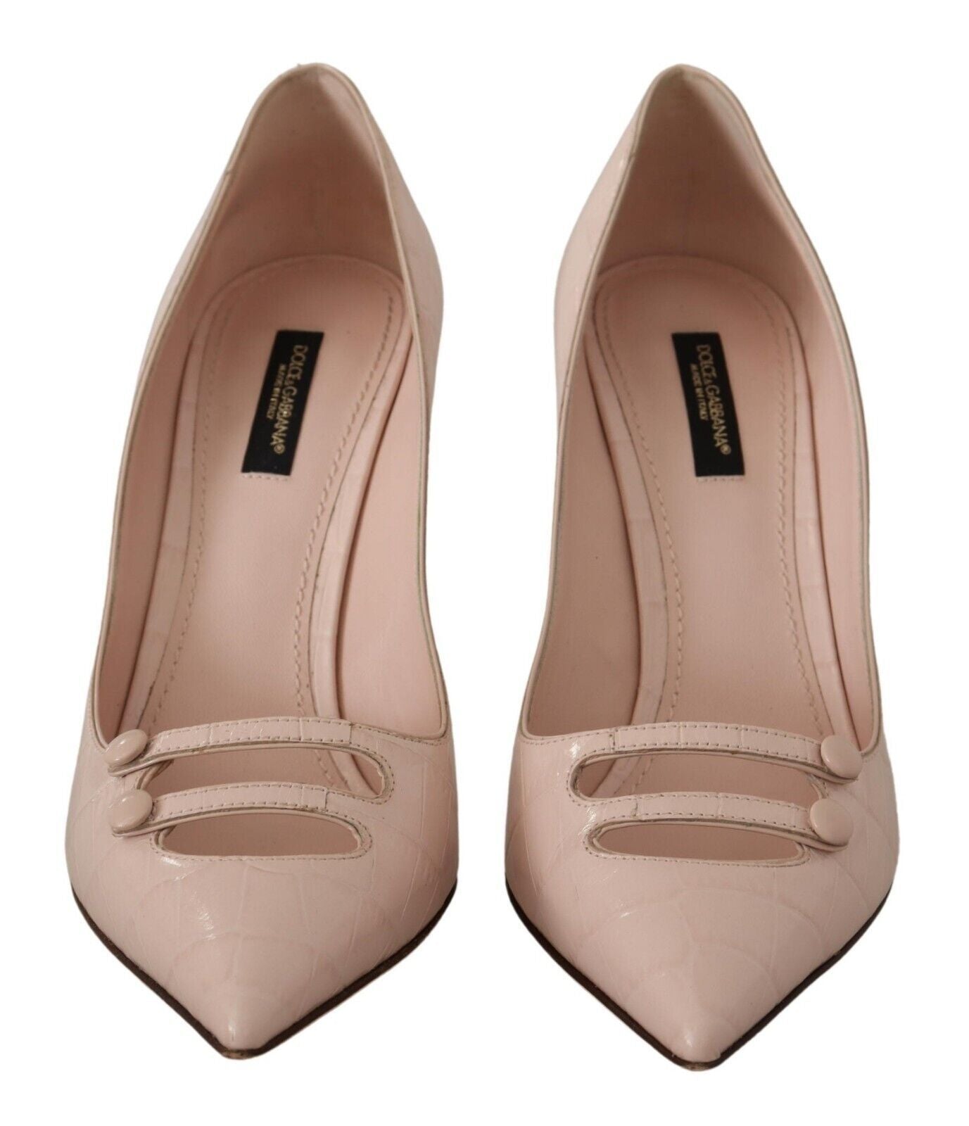 Elegant Light Pink Leather Pumps