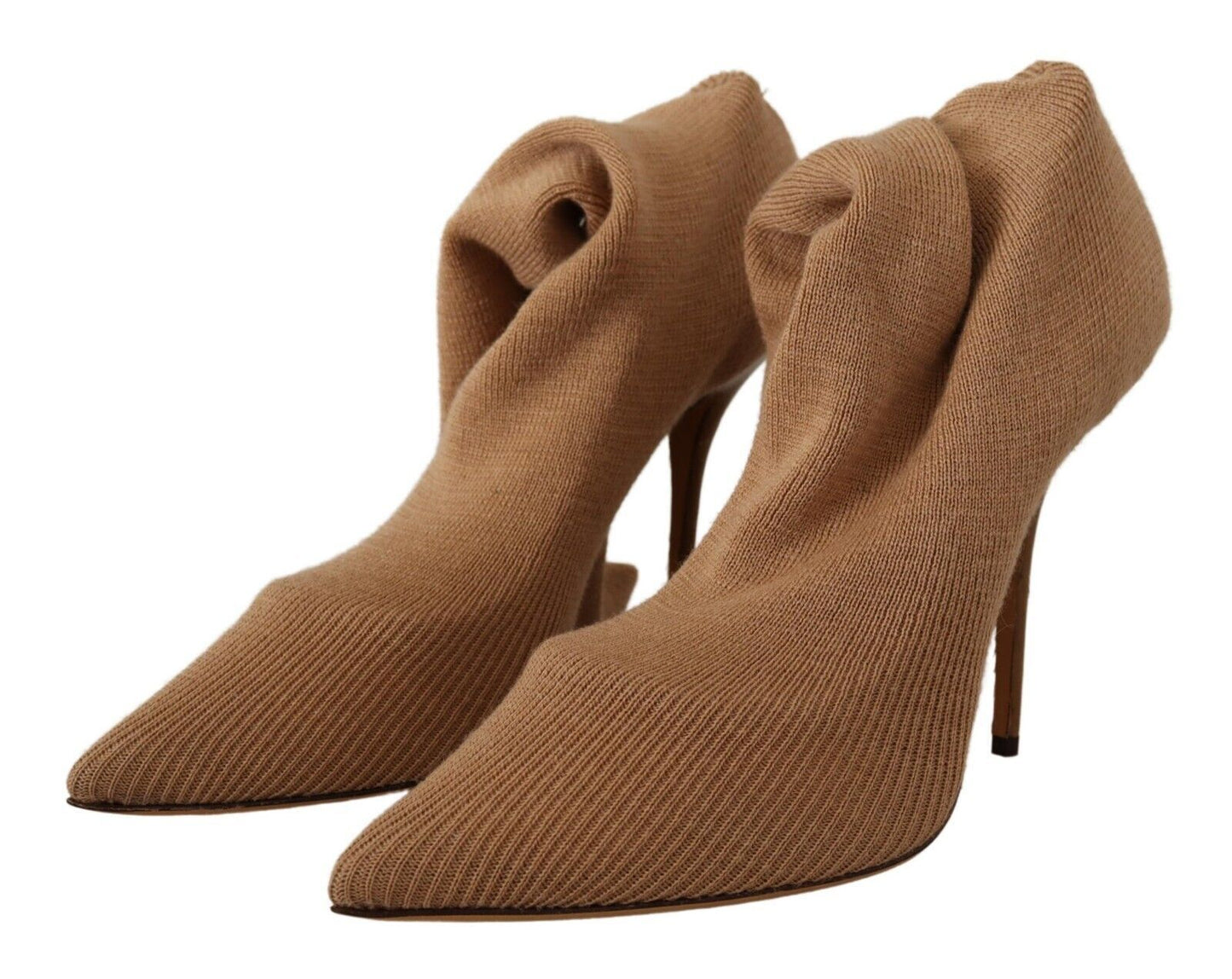 Chic Wool Eelskin Stiletto Booties