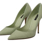Emerald Green Leather Heels