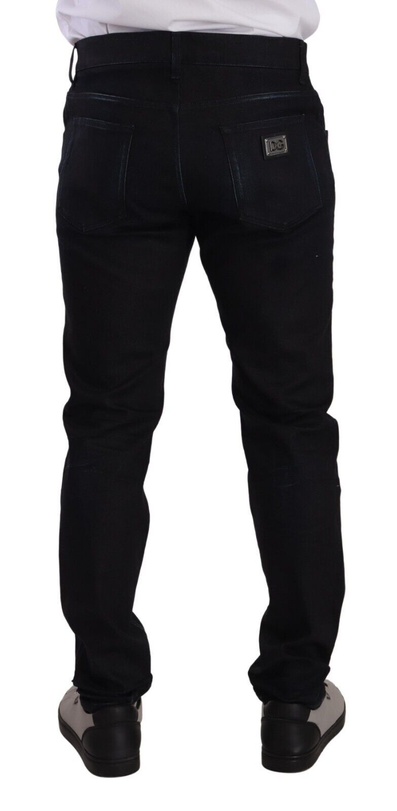 Chic Slim Fit Dark Blue Denim Jeans