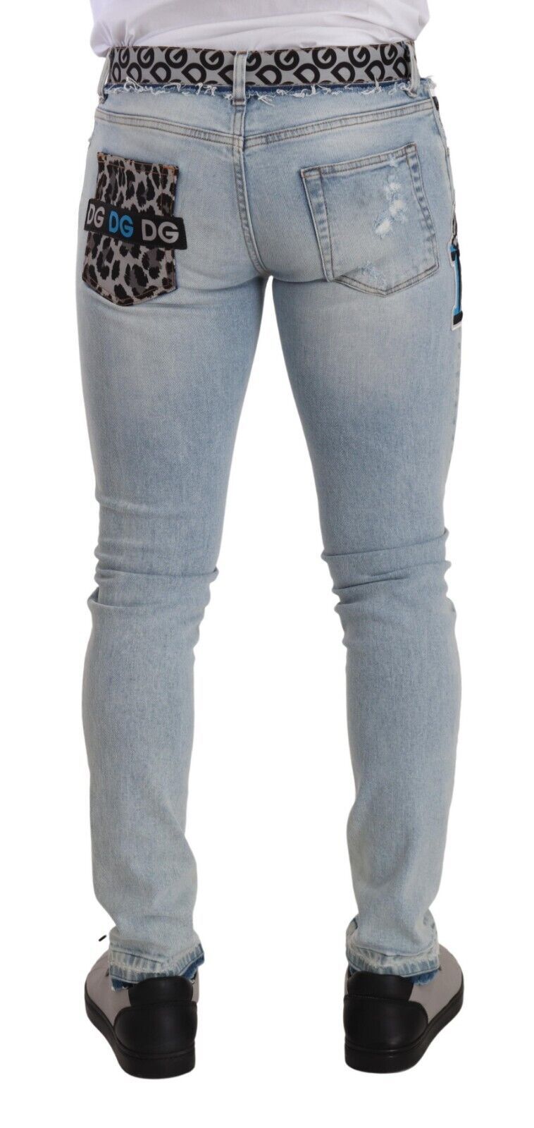 Elegant Slim Fit Light Blue Denim Jeans