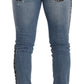 Elegant Slim Fit Denim with Leopard Details