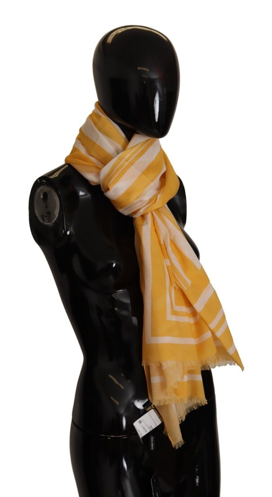 Yellow White Striped Portocervo Shawl Scarf