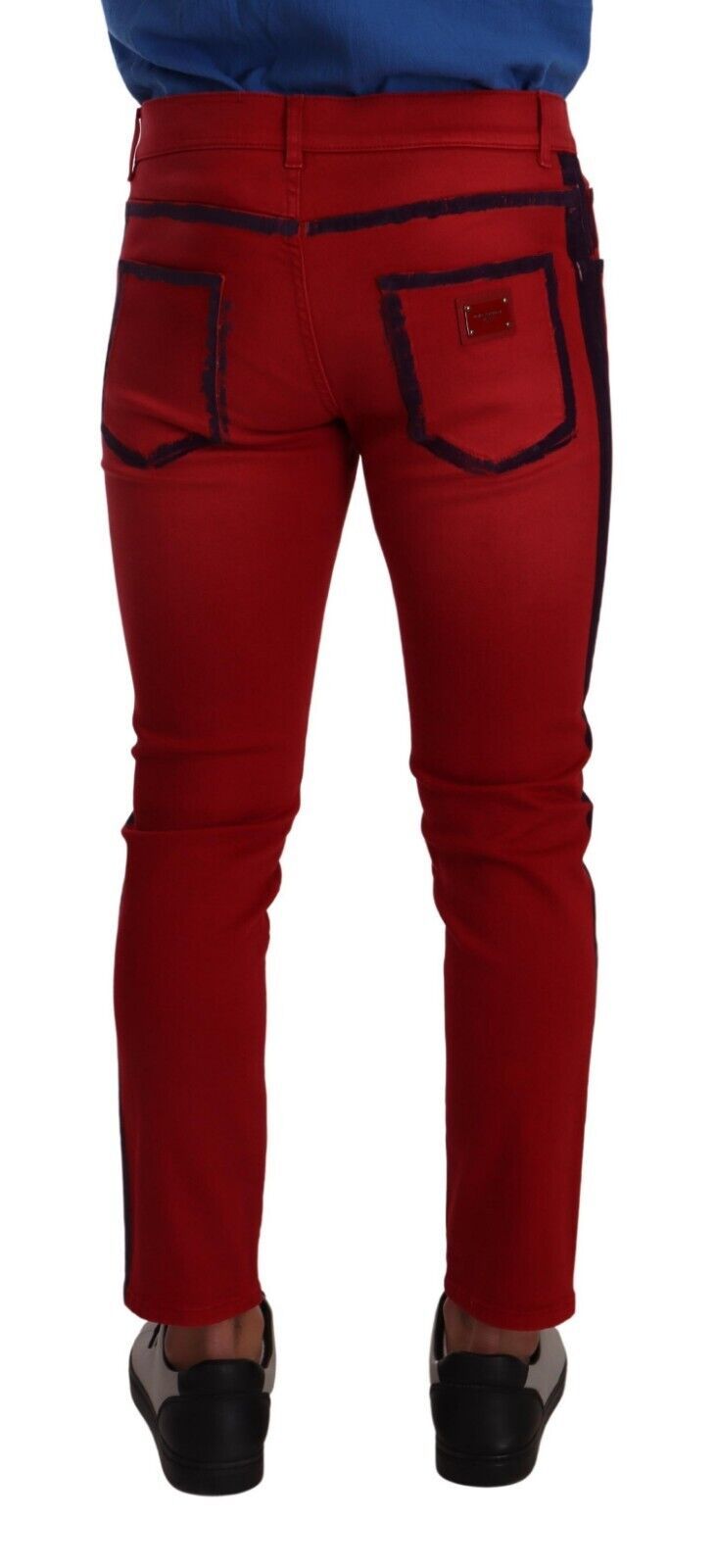 Chic Red Slim Fit Denim