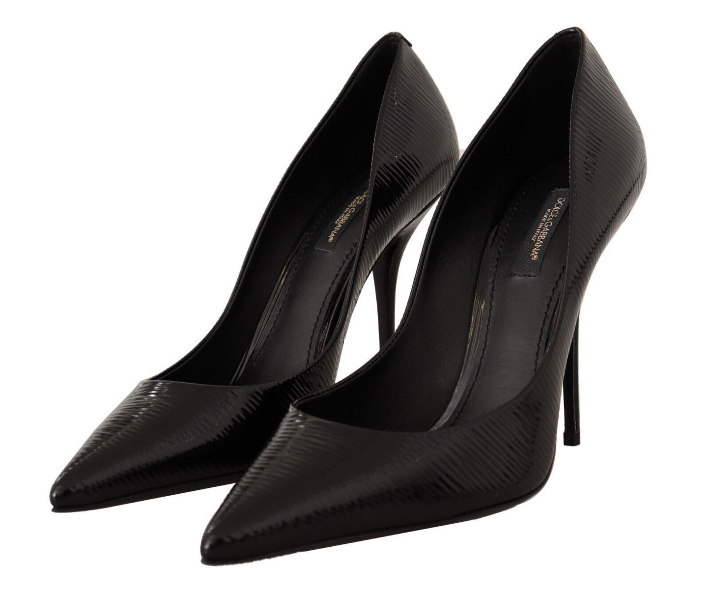 Elegant Black Leather Stiletto Pumps