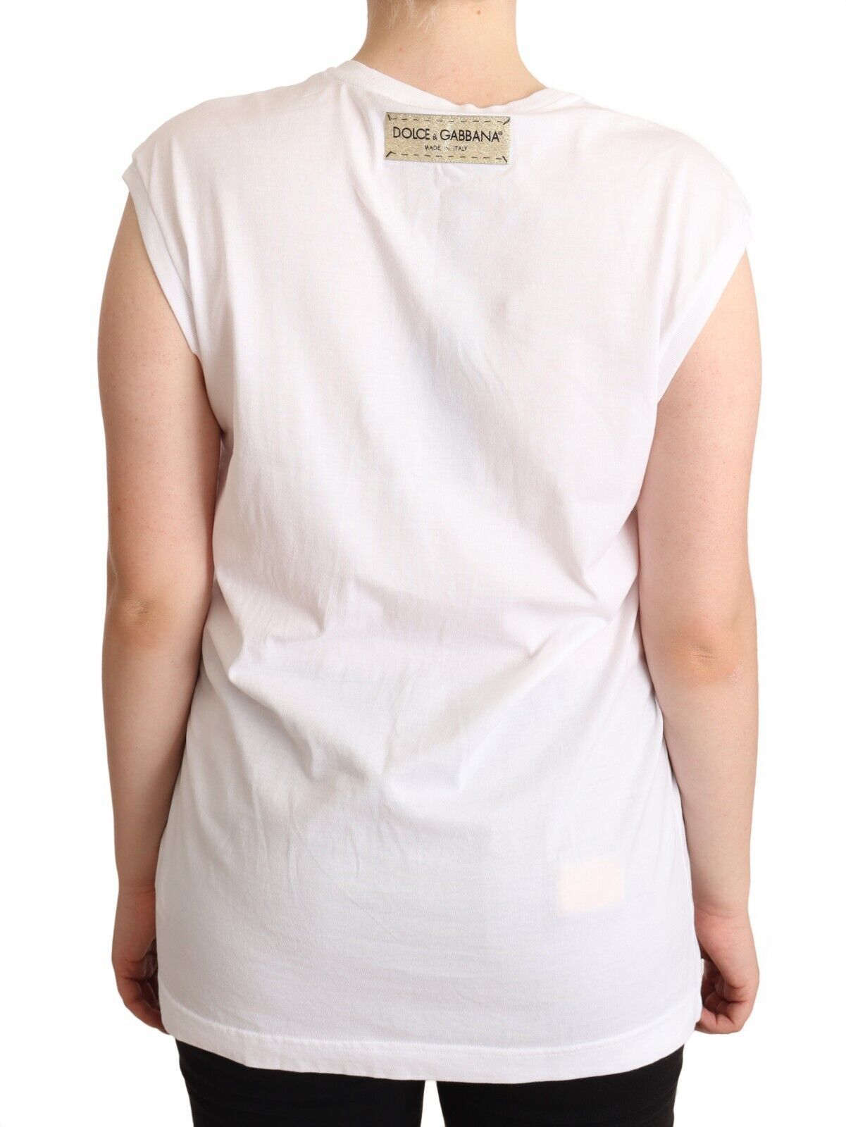 Chic White Cotton Crew Neck Tee