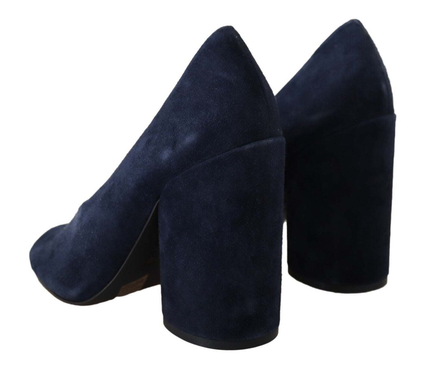 Elegant Navy Blue Suede Heels