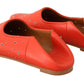 Elegant Orange Leather Flat Shoes