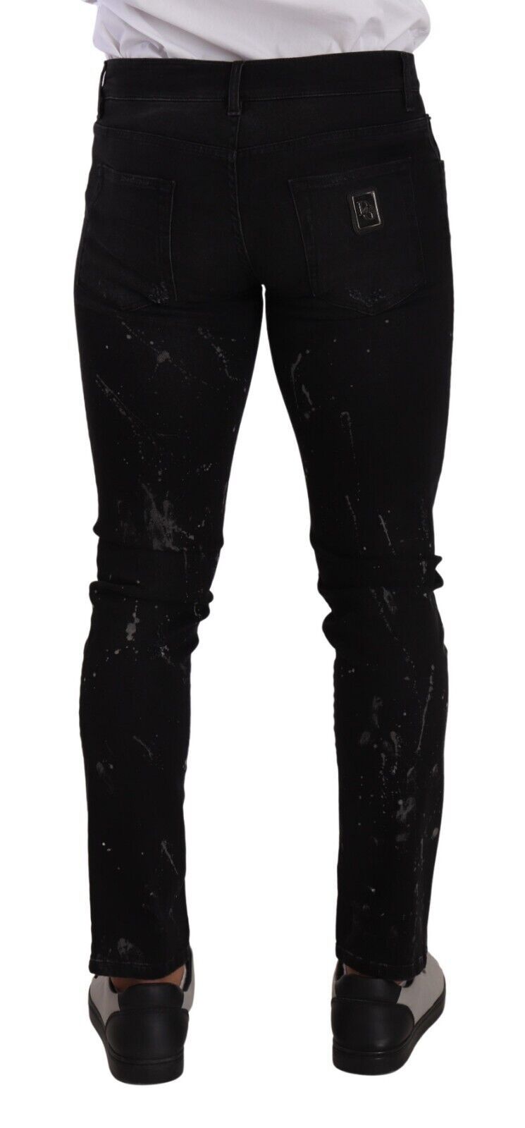 Elegant Skinny Fit Paint Splatter Jeans