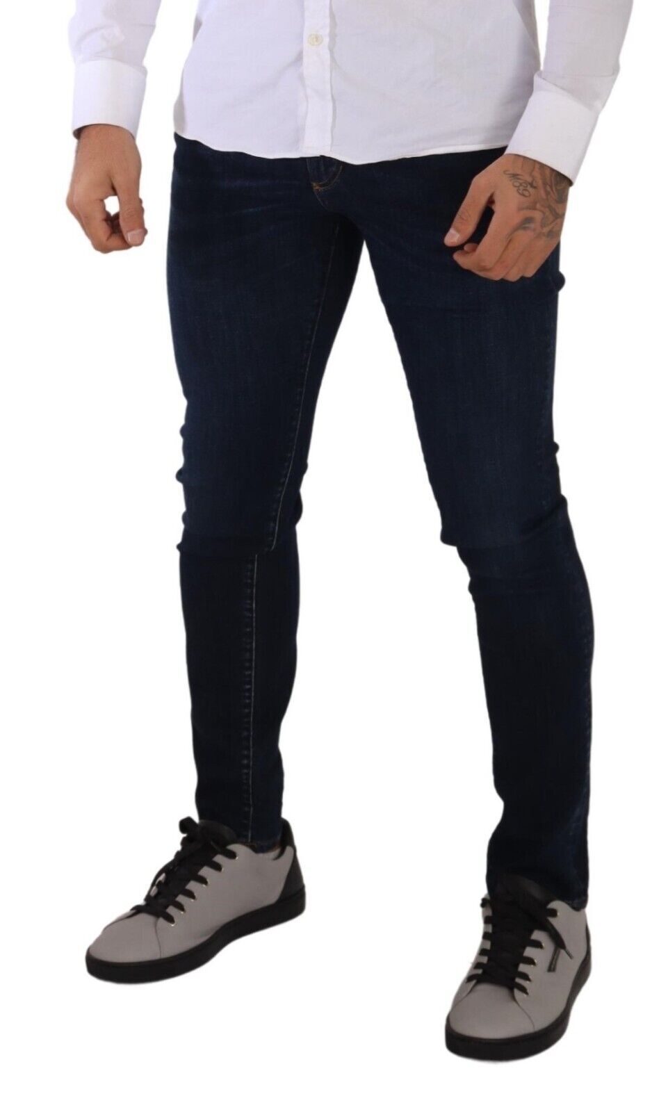 Chic Dark Blue Slim Fit Jeans