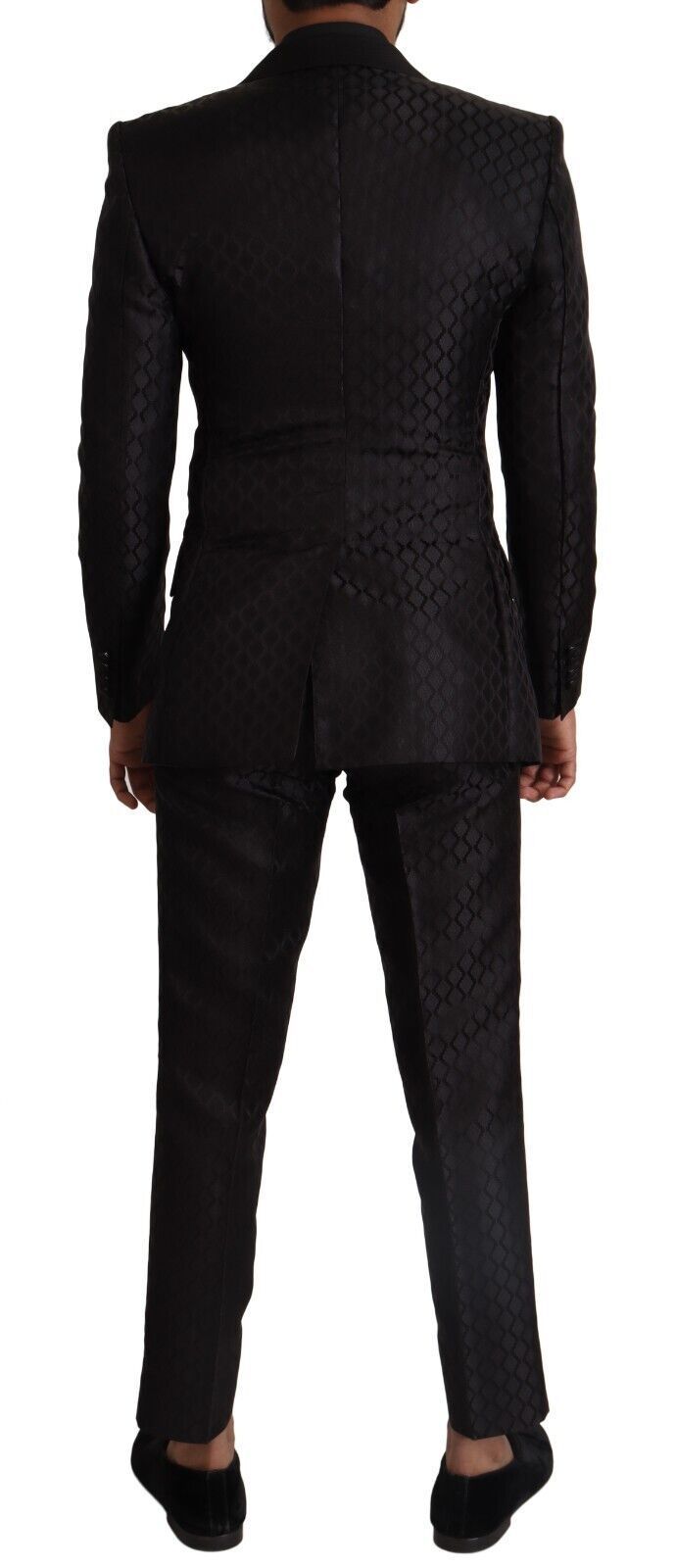 Elegant Black Silk Two-Piece Suit