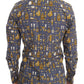 Elegant Grey Cotton Casual Men's Shirt