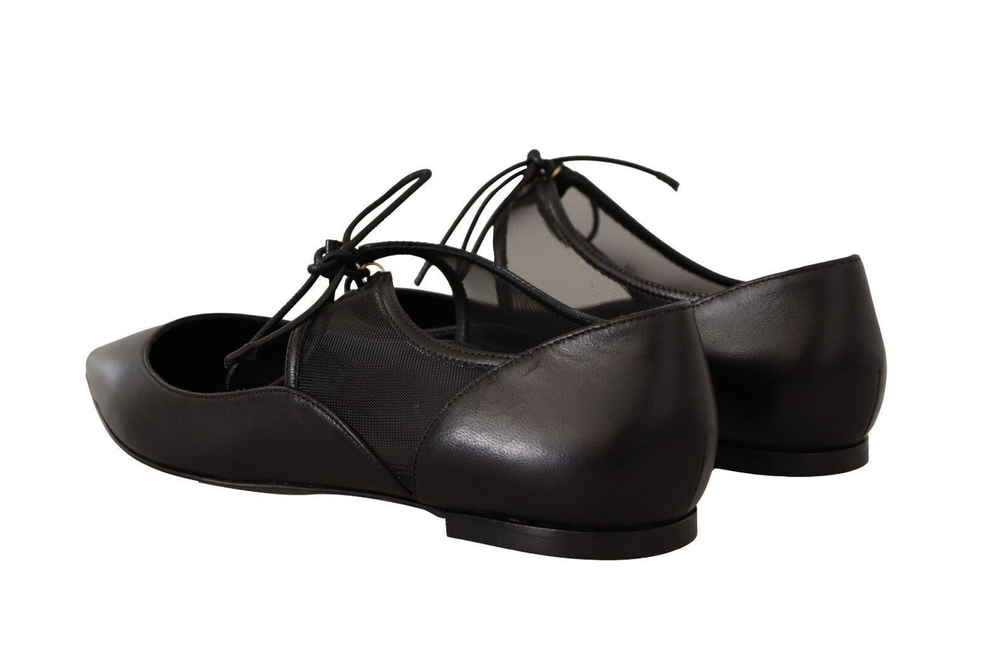 Elegant Black Mesh Ballerina Flats