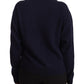 Blue Cashmere Crewneck Pullover Sweater
