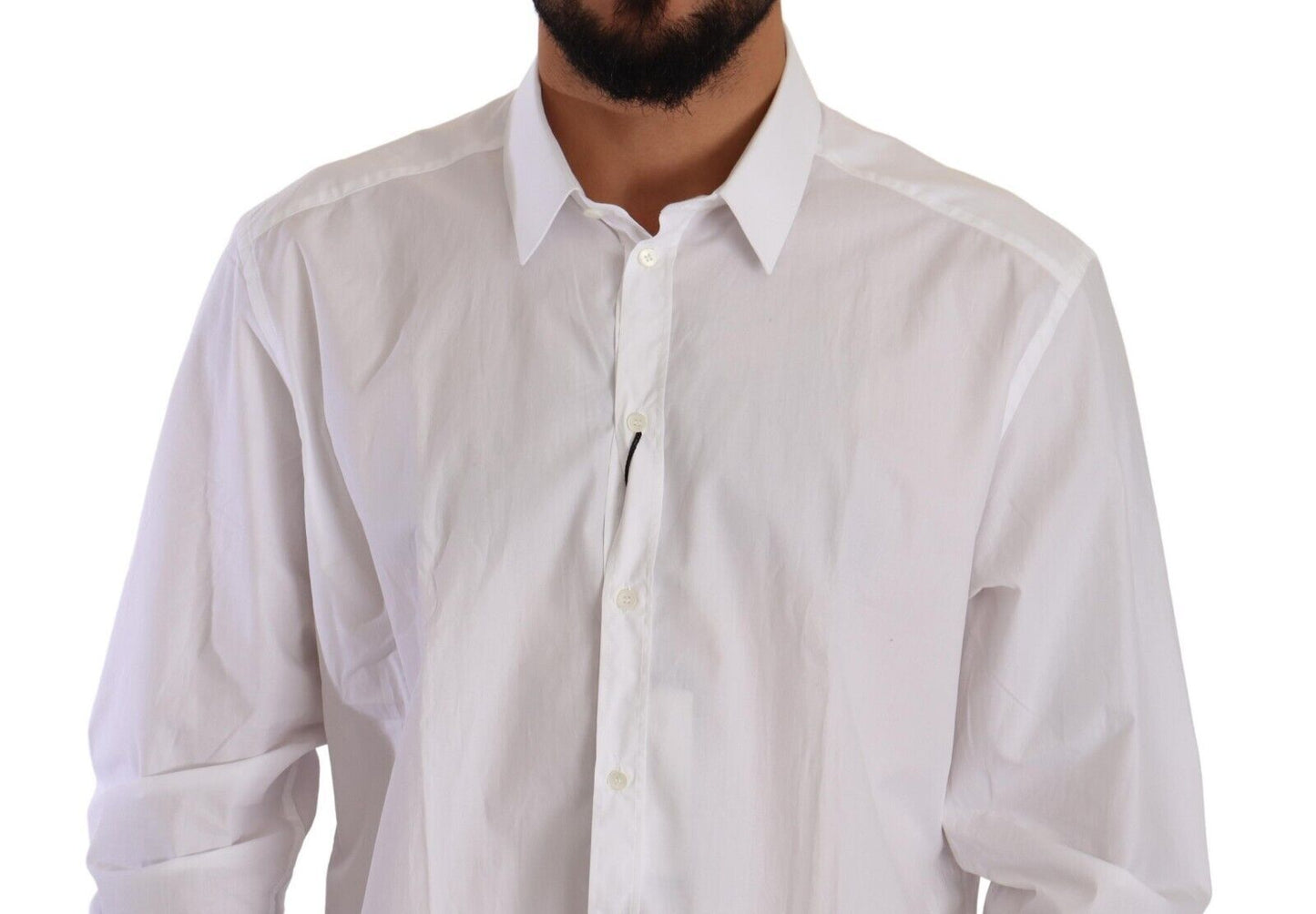 Elegant White Cotton Dress Shirt